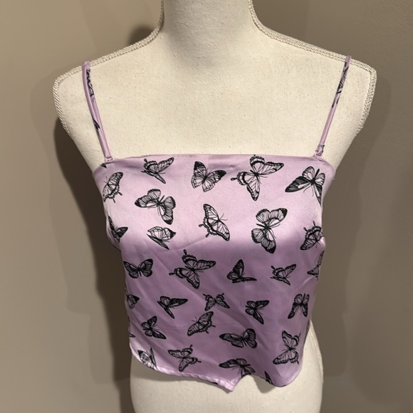 Garage NWOT butterfly bandana top with adjustable straps, ties in back - Picture 3 of 9
